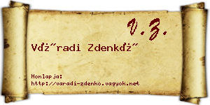 Váradi Zdenkó névjegykártya